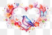 PNG Ornaments bird painting pattern heart.