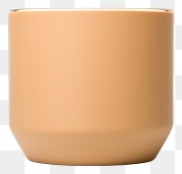 PNG  Ceremic candle jar in light brown simplicity pottery cup. AI generated Image by rawpixel.