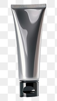 PNG  A dark silver cream tube bottle white background aftershave.