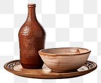 PNG A dish pottery bottle glass.