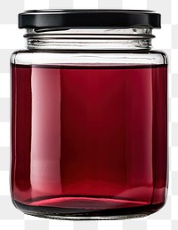 PNG  Jar in gark red color white background refreshment still life.