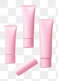 PNG  Pink cosmetic Tubes Mock-up cosmetics white background still life. AI generated Image by rawpixel.