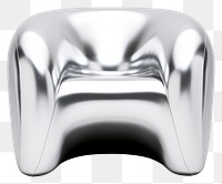 PNG A chair Chrome material white background aluminium furniture.