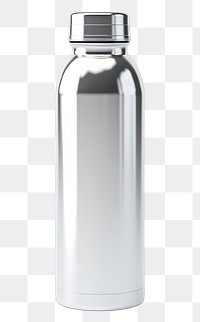 PNG Water bottle Chrome material white background refreshment drinkware.