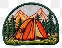 PNG Camping tent embroidery craft white background. AI generated Image by rawpixel.