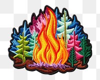 PNG Bonfire embroidery pattern craft. AI generated Image by rawpixel.
