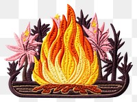 PNG Bonfire embroidery pattern craft. 