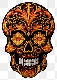 PNG Skull craft art red. 