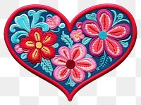 PNG Embroidery pattern craft heart. AI generated Image by rawpixel.