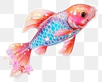 PNG Koi fish glitter sticker animal white background representation.