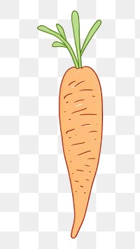 PNG  Illustration of a carrot vegetable cartoon plant.