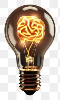 PNG  Light bulb with brain lightbulb innovation lamp.
