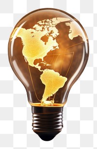 PNG  Light bulb with world map lightbulb innovation illuminated.