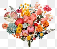 PNG Collage Retro dreamy bouquet art pattern flower.