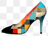 PNG Collage Retro dreamy high heels footwear shoe elegance.
