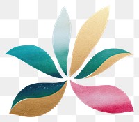 PNG Watercolor brush stroke flower and glitter pattern plant leaf. AI generated Image by rawpixel.
