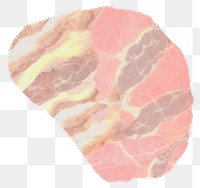 PNG Beef slice marble distort shape meat pork white background.