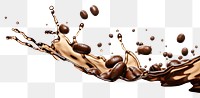 PNG Coffee beans white background refreshment splattered. AI generated Image by rawpixel.