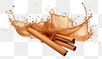 PNG Cinnamon splash white background splattered exploding. AI generated Image by rawpixel.