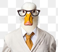 PNG Duck animal portrait glasses.
