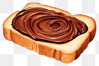 PNG Toast with chocolate spread bread food white background.