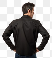 PNG Man pointing to the back sleeve jacket adult.