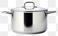 PNG Stainless steel pot white background appliance saucepan.