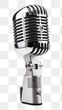 PNG Retro microphone white background technology equipment.