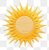 PNG Sun in embroidery style sunflower textile pattern.