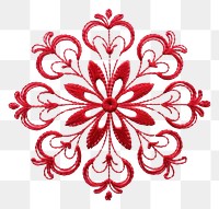 PNG Flower in embroidery style textile pattern art.
