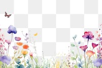 PNG Watercolor border nature outdoors pattern.