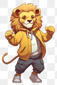 PNG  Lion cartoon mammal animal. AI generated Image by rawpixel.
