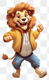 PNG  Lion cartoon mammal animal. AI generated Image by rawpixel.