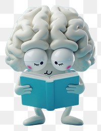 PNG 3d brain character cartoon representation publication.