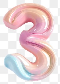PNG Number 3 curve shape white background.