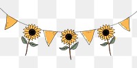 PNG Sunflowers flag string pattern plant line.