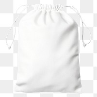 PNG A drawstring bag mockup white white background wrinkled.