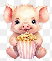 PNG Mammal food portrait popcorn.