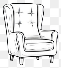 PNG A chair furniture armchair sketch line.
