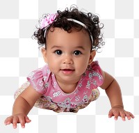 PNG Baby girl crawling white background innocence.