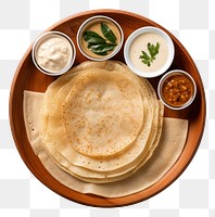 PNG A White beige minimalistic photography of Dosas in cook book style pancake bread plate.