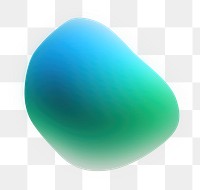 PNG  Abstract blurred gradient illustration organic shape turquoise sphere green.