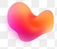 PNG  Abstract blurred gradient illustration organic shape heart pink glowing.