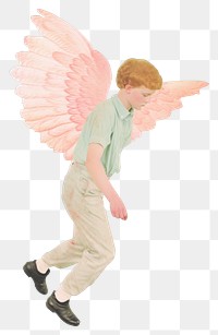 PNG Cherub fly outdoors flying angel.