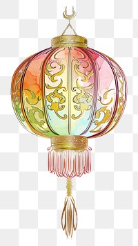 PNG Chinese lantern vintage pastel lamp white background architecture.