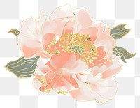 PNG Peony flower pattern petal plant.