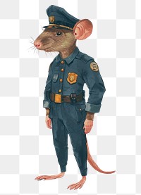 PNG Police rat in person character animal mammal adult.