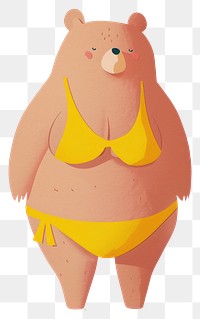 PNG Bikini swimwear cartoon yellow.