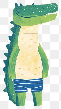 PNG Crocodile in person character art reptile drawing.