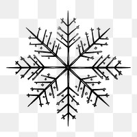 PNG Snowflake drawing white line.